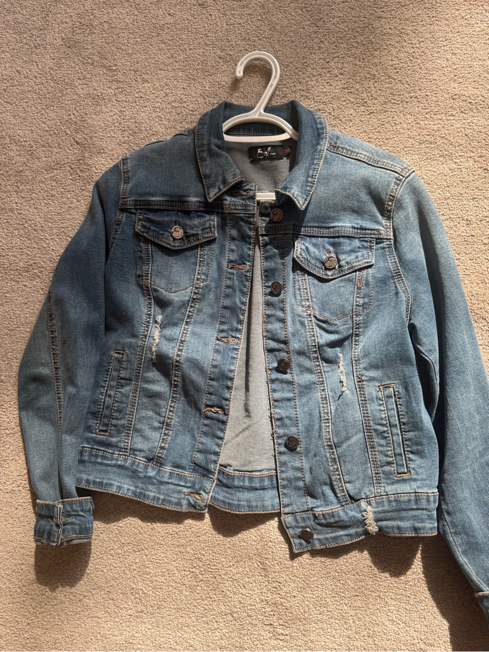Earl Jeans Light Blue Distressed Denim Jacket